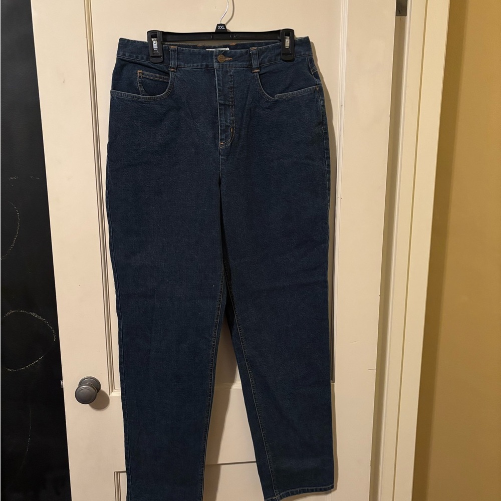 Talbots Blue Straight-Leg High-Waisted Jeans